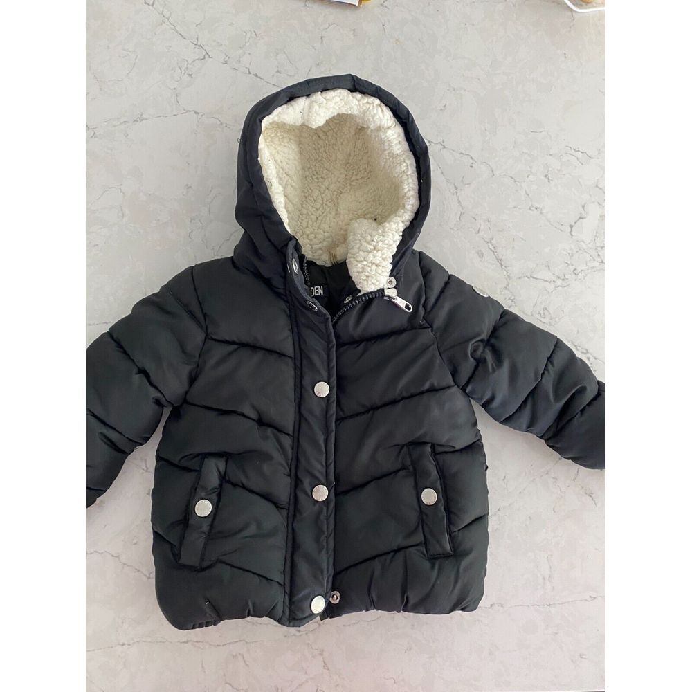 Steve Madden Winter Coat Toddler 12 Month‎ Black Fleece Lined Polyester Full Zip